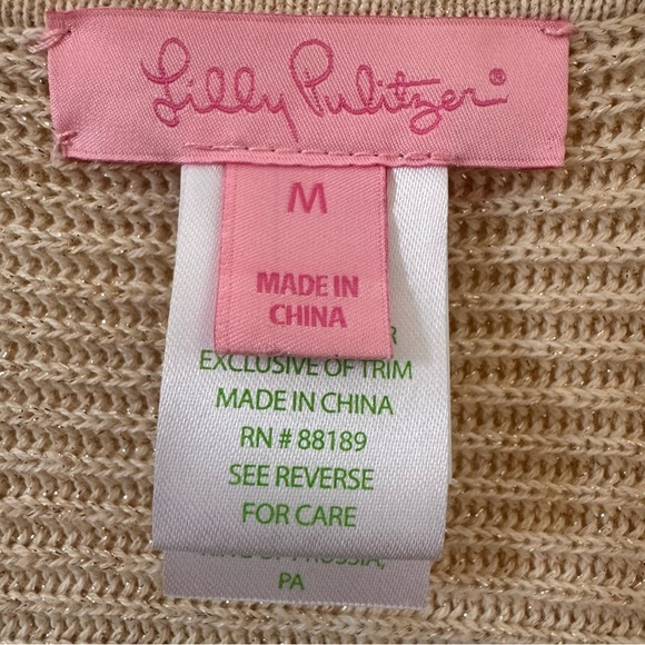 Lilly Pulitzer Andela Sweater Vest in Heather Sand Dune Metal Size M - Picture 4 of 10